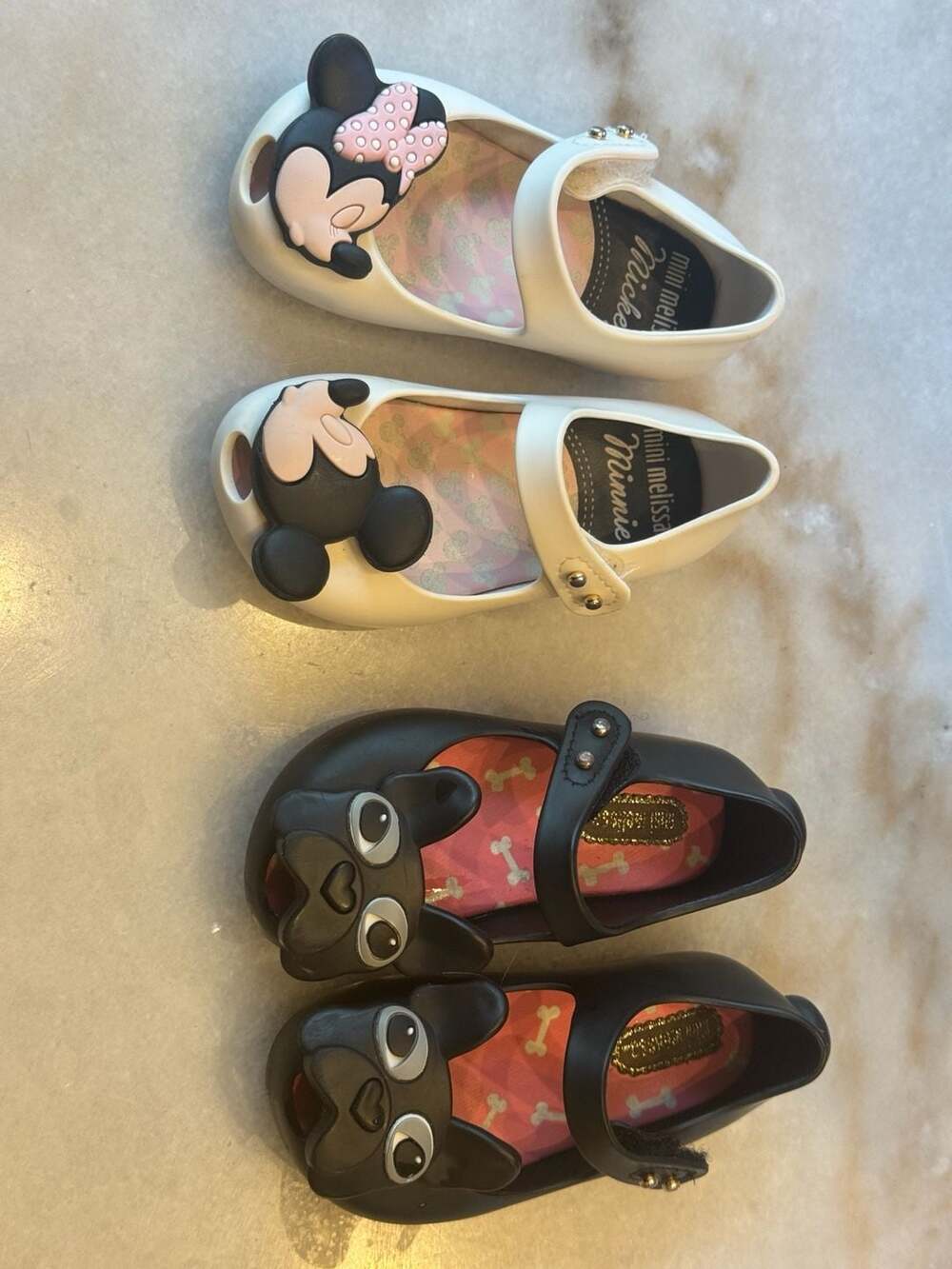 Mini Melissa Disney Minnie Mouse and French Bulldog Flats Bundle